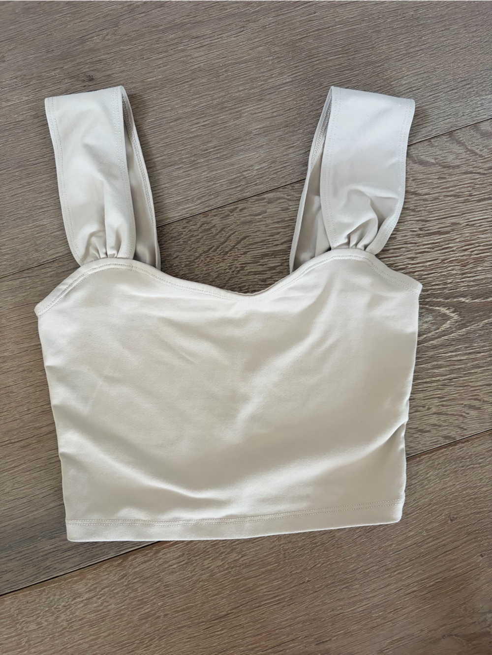 Abercrombie & Fitch Cream Square-Neck Crop Top